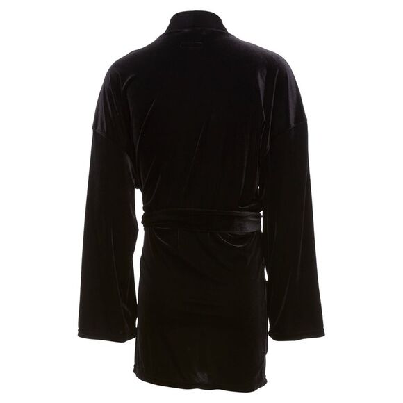 Emporio Armani Velvet GA Embroidered Logo Belted Robe Jacket - Picture 5 of 6